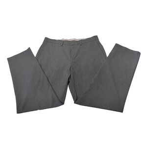 Haggar Mens Slim Fit Dress Pants 34x30 Charcoal Gray Flat Front Stretch Trousers